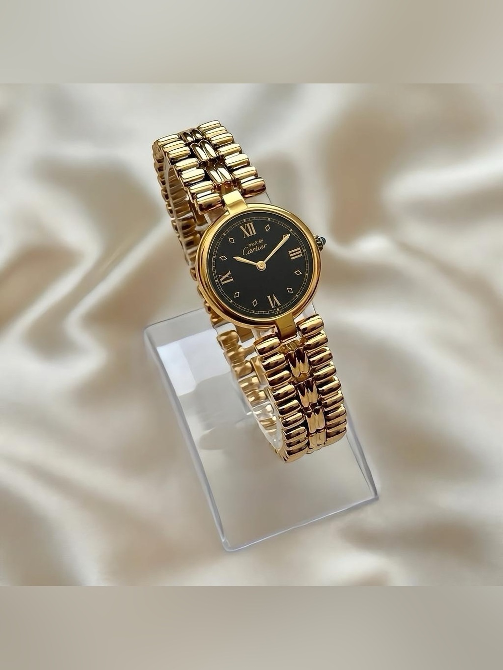 AUTHENTIC VINTAGE CARTIER GOLD WATCH - WITH BOX - Picture 3 of 7